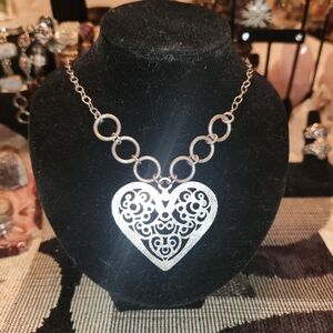 Women's 925 Italian Die Cut Heart Necklace